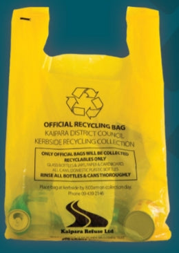 Kaipara Refuse Yellow Recycling Bags x5