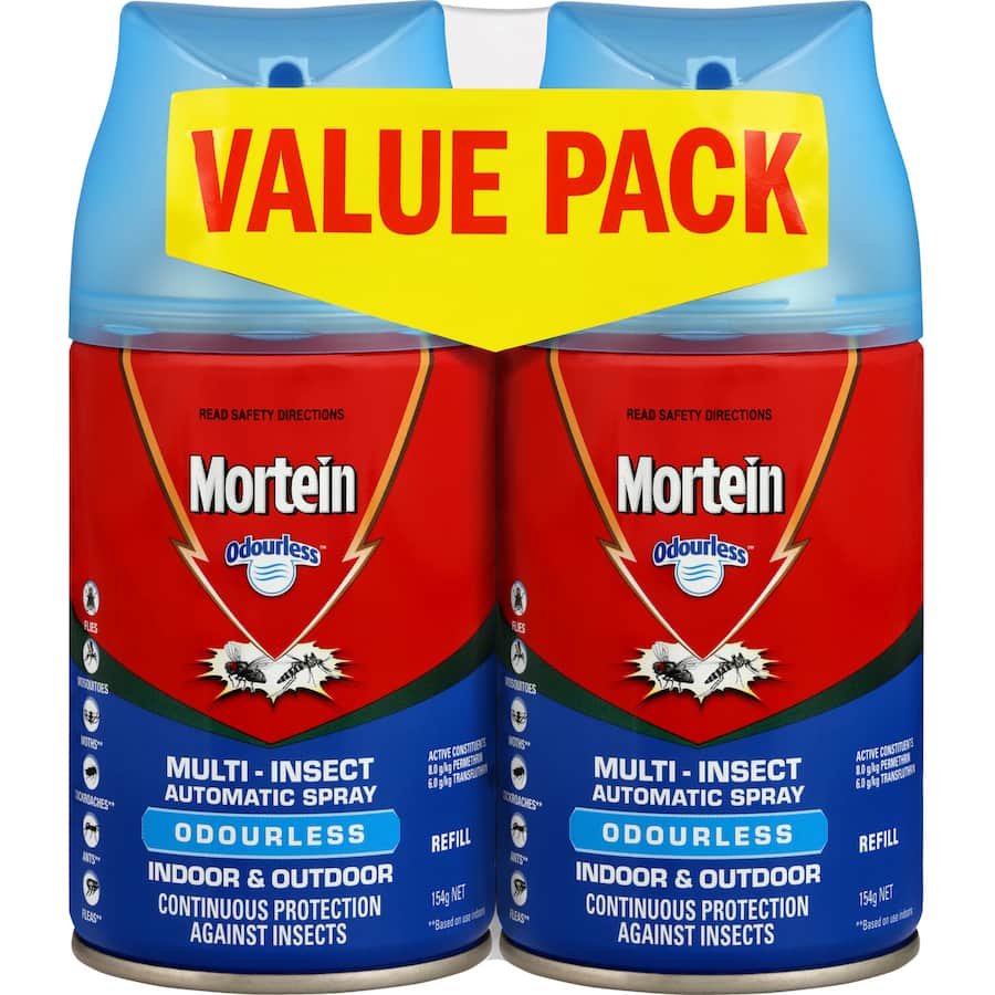 Mortein Odourless  Indoor Automatic Insect Control Spray Refill 2pk