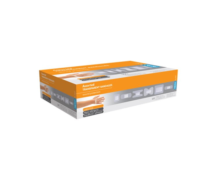 Aeroplast Transparent Plasters Assorted Shapes Box 100