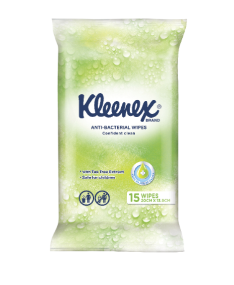Kleenex Anti-Bacterial To-Go Wipes 15pk