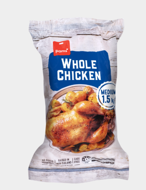 Pams Whole Medium Frozen Chicken 1.5kg