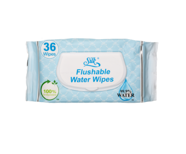 Silk Flushable Water Wipes 36pk