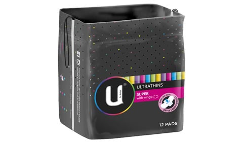 U by Kotex Ultrathins Super Pads With Wings 12pk