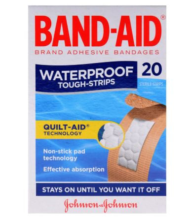 Band Aid Waterproof Tough Strips 20 pk