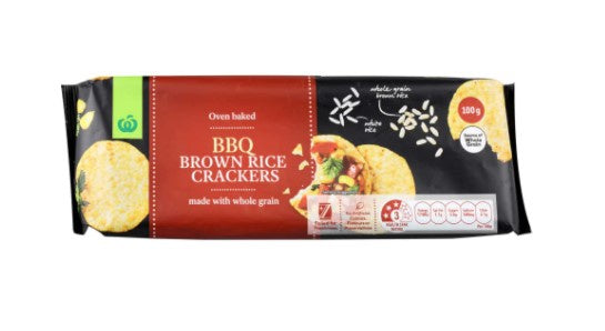 Countdown Brown Rice Crackers BBQ 100g