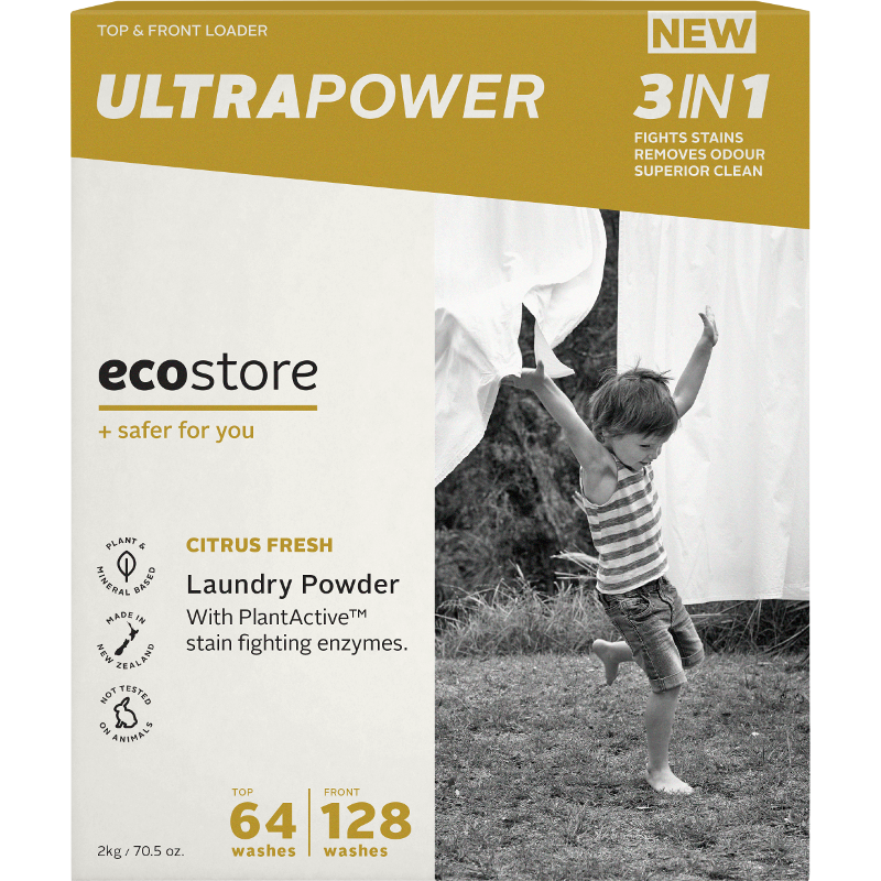 Ecostore Ultra Power 3 In 1 Citrus Fresh Laundry Powder 2kg