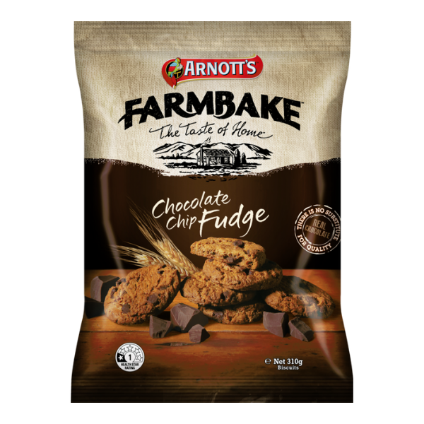 Arnotts Farmbake Chocolate Chip Fudge Cookies 310g