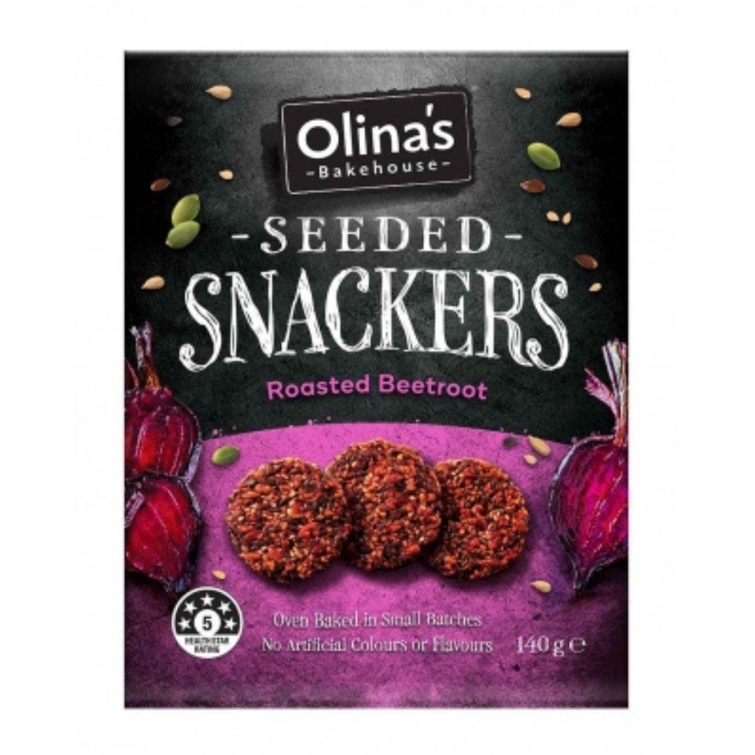 Olinas Bakehouse Roasted Beetroot Seeded Snackers 140g