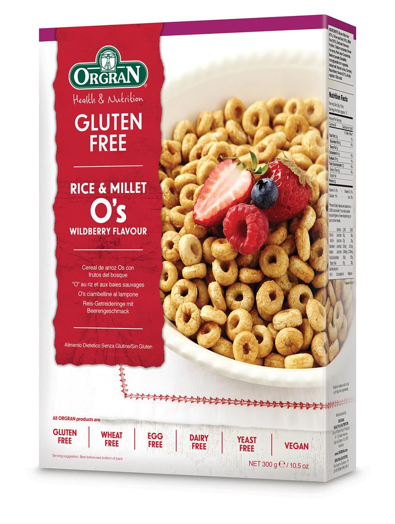 Orgran Rice O's Wild berry Cereal 300g