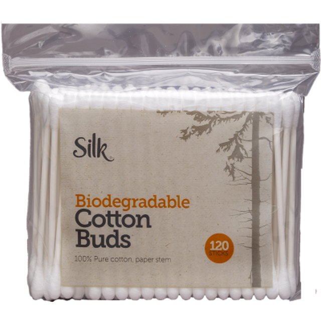 Silk Biodegradable Paper Stem Cotton Buds 120pk