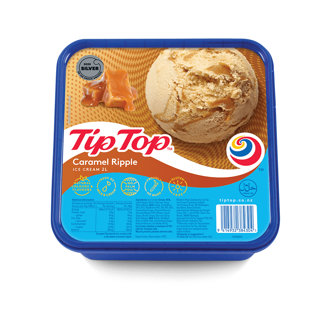 Tip Top Caramel Ripple Ice Cream 2L