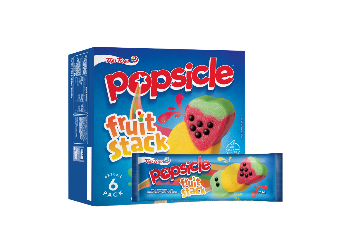 Tip Top Popsicle Fruit Stack Ice Block 6pk x 70ml