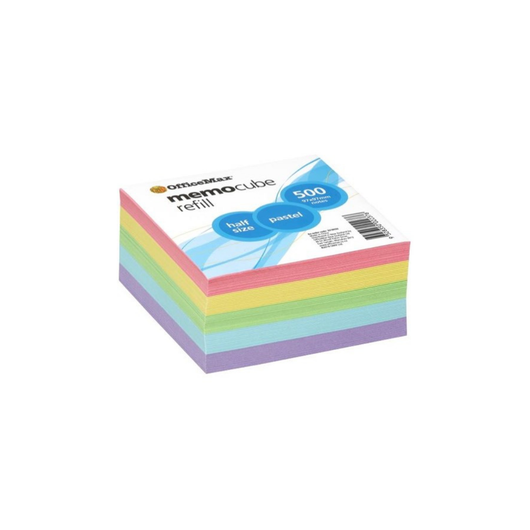 OfficeMax Memo Cube Refill 97x97mm Half Size PastelColours