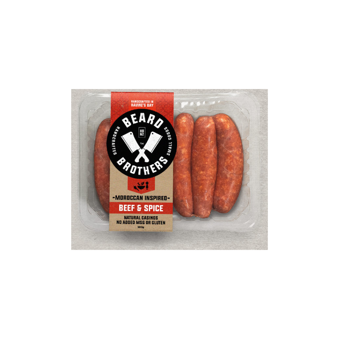 Beard Brothers Beef & Spice Sausages 500g