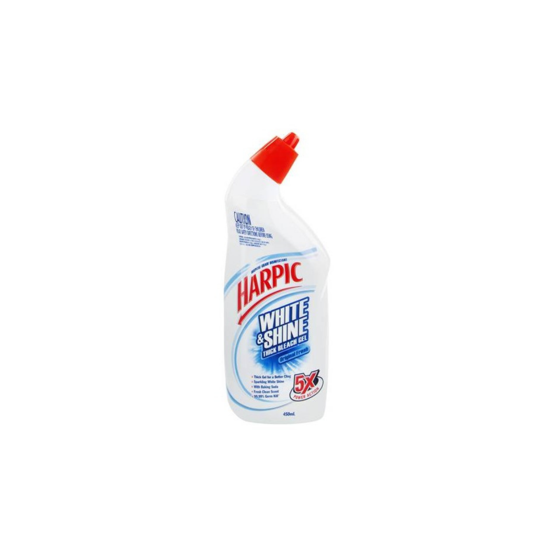 Harpic White & Shine Fresh Thick Bleach Gel Toilet Cleaner 450ml