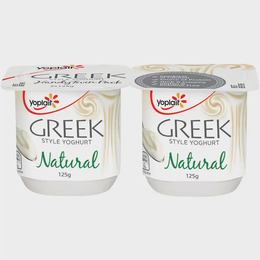 Yoplait Yoghurt Twin Greek Natural 125g pottles 250g*