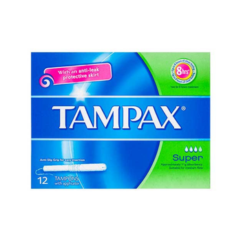 Tampax Super Tampons With Applicator 12pk