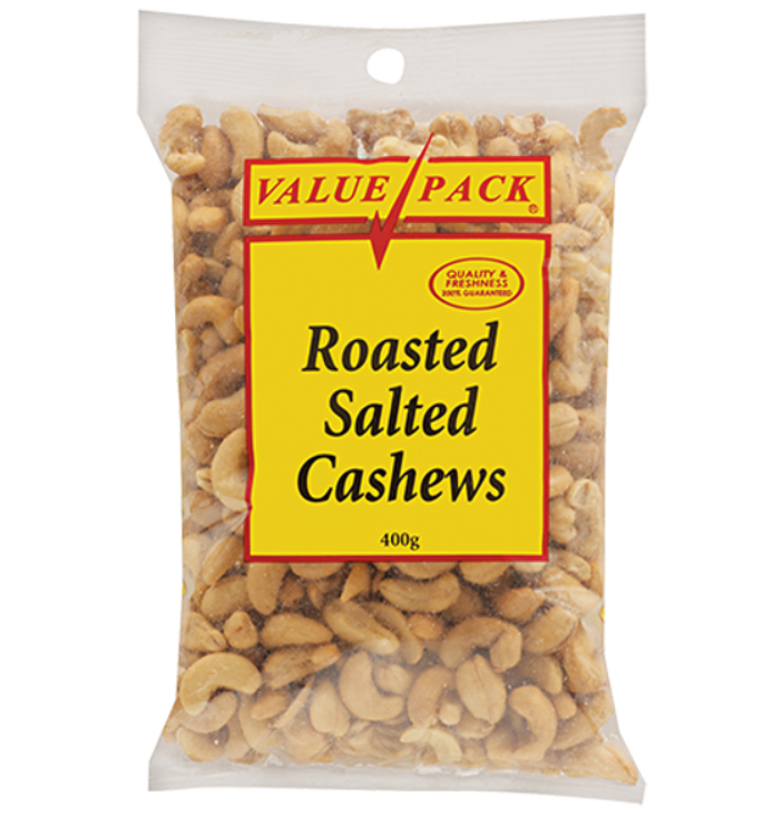 Value Pack Cashews Roasted Salted 400g