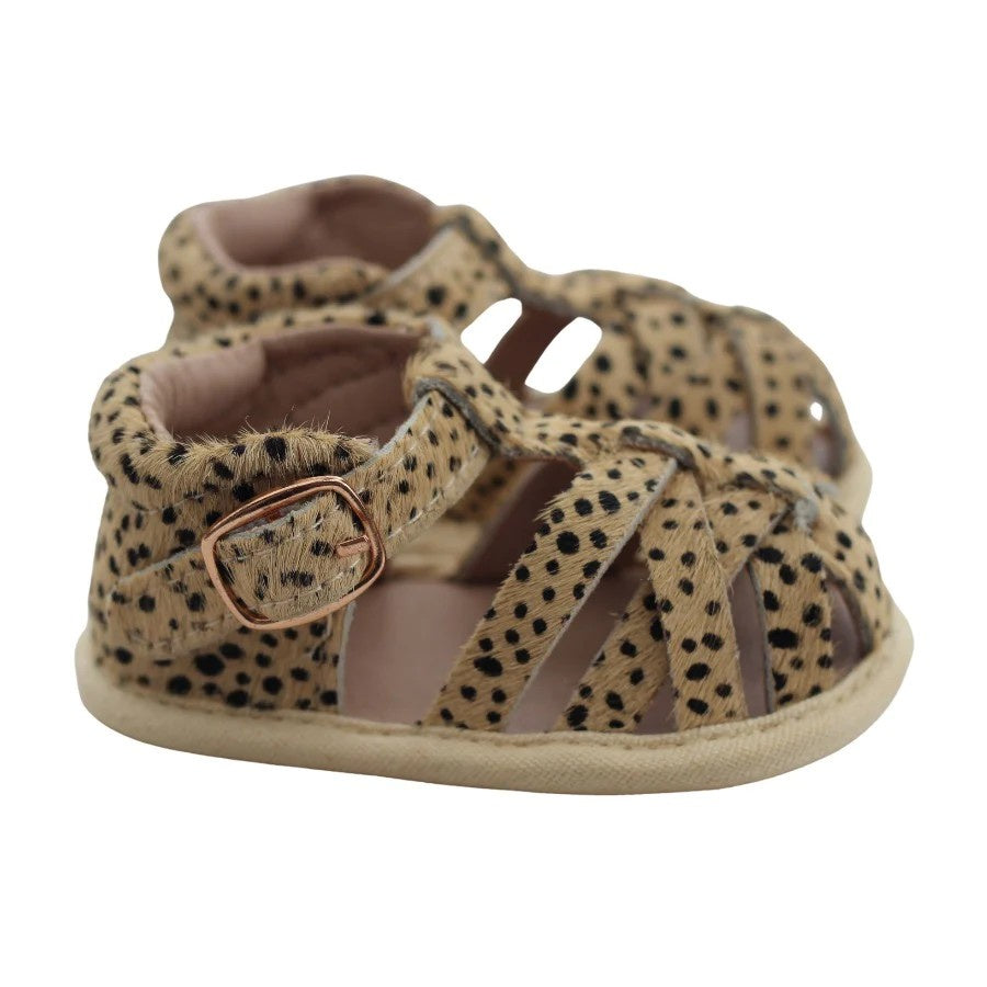 Fauve + Co Dakota Leather Sandals Leopard 6-12m