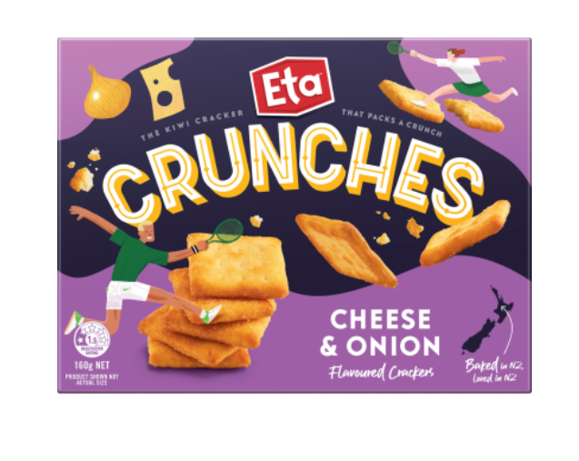 Eta Crunches Cheese & Onion Crackers 160g