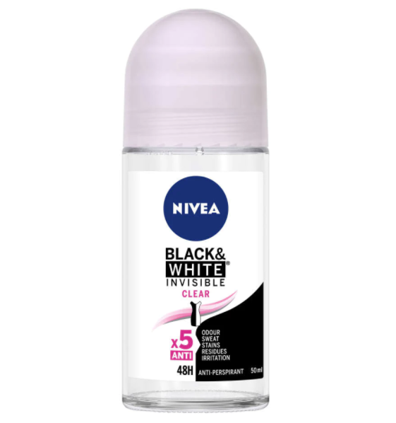 Nivea Invisible Black & White 48H Clear Roll On Deodorant 50ml