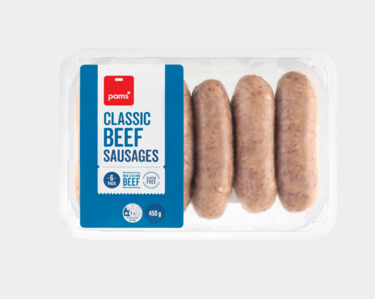 Pams Classic Beef Sausages