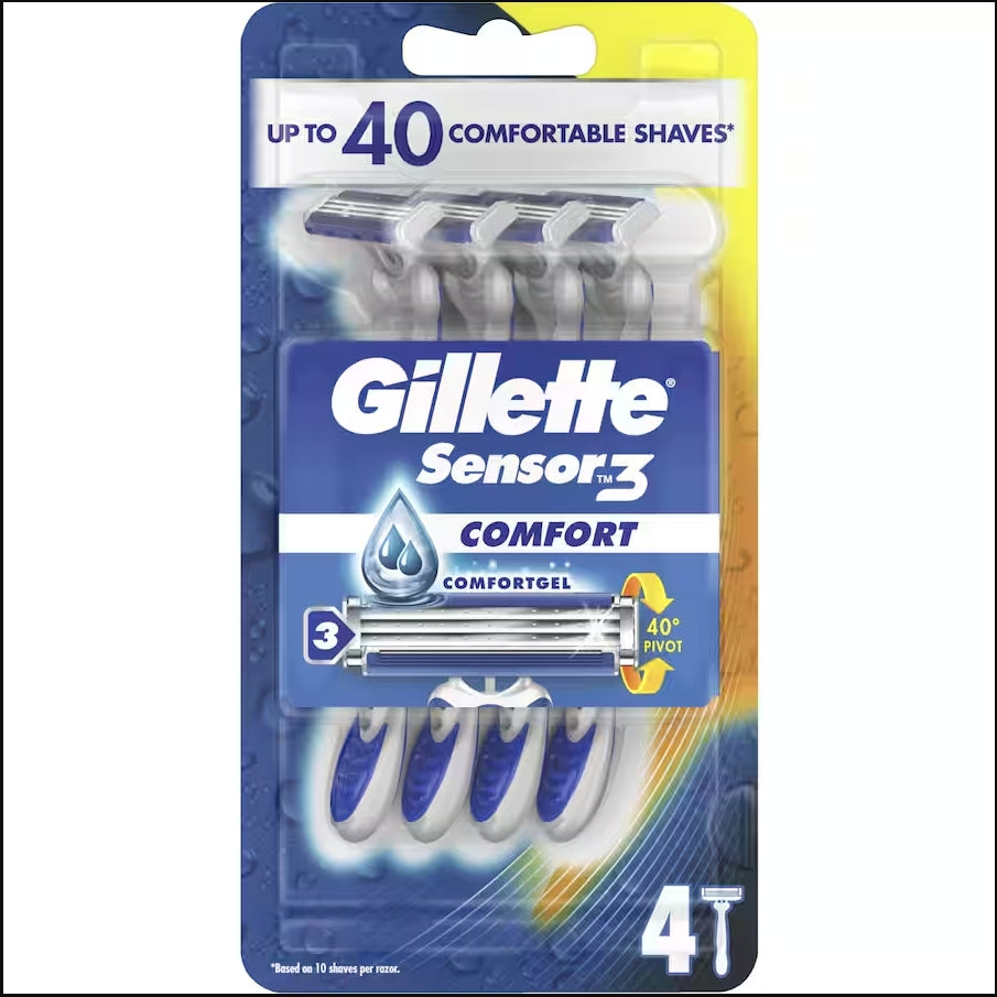 Gillette Sensor3 Comfort Disposable Razor 4pk