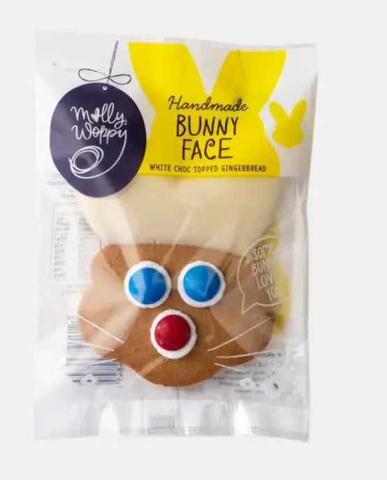 Molly Woppy Bunny Face White Choc Topped Gingerbread 44g