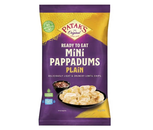 Patak's Ready To Eat Plain Mini Pappadums 75g