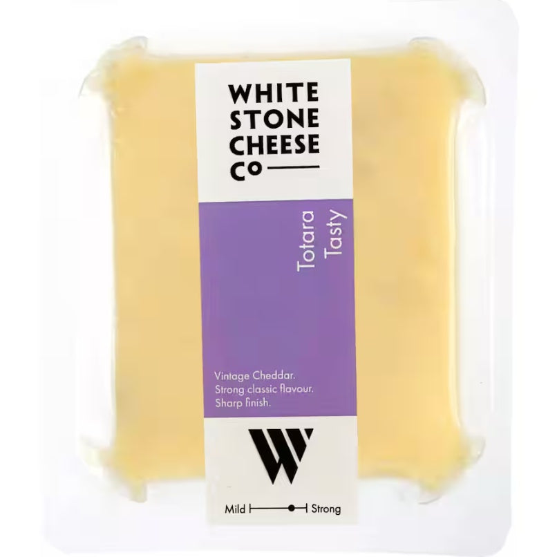 Whitestone Totara Tasty Vintage Cheddar cheese slice 100g