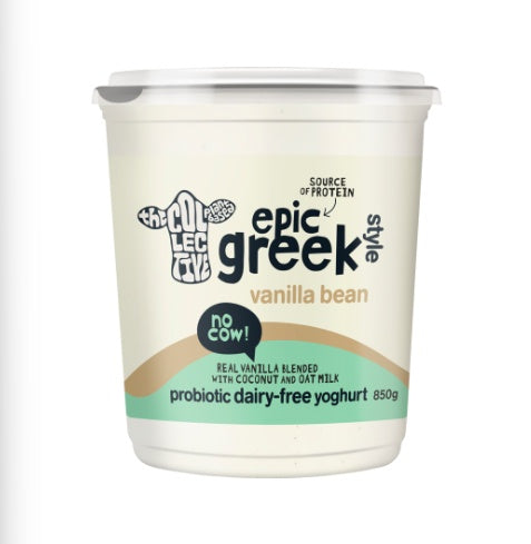 The Collective Dairy Free Greek Style Yoghurt Vanilla Oats, Coconut & Rice 850g