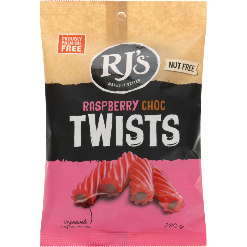 RJs Raspberry Choc Twist 280gm