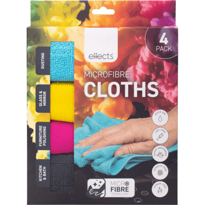 Effects Microfibre Cleaning Cloth Set 4pk