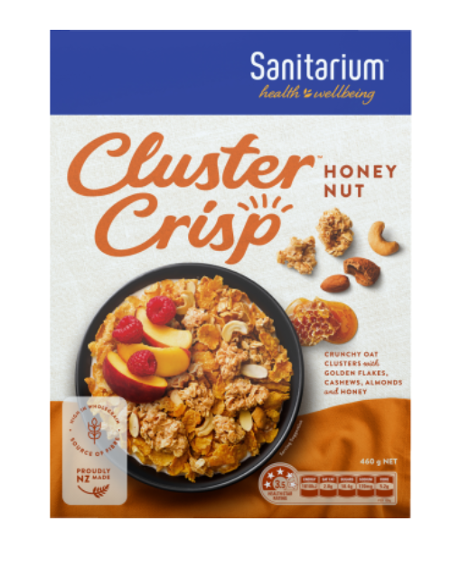 Sanitarium Cluster Crisp Honey Nut Cereal 460g