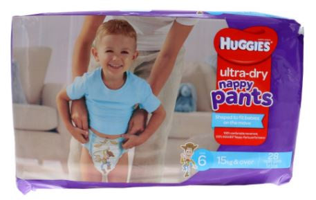 Huggies Ultra Dry Junior Boy Size 6 Nappy Pants 28pk*