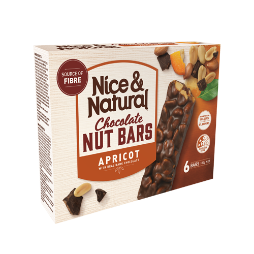 Nice & Natural Nut Bars Chocolate Apricot 192g*