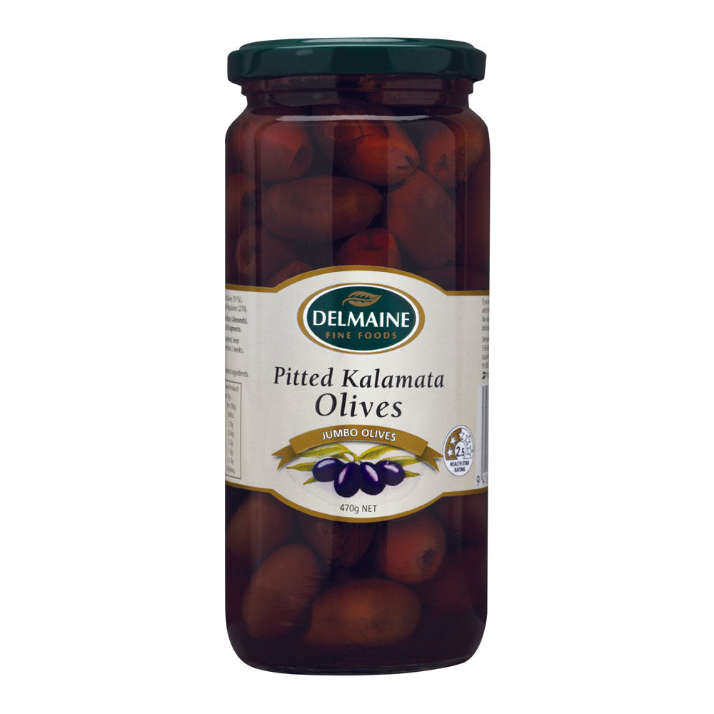 Delmaine Pitted Jumbo Kalamata Olives 470g