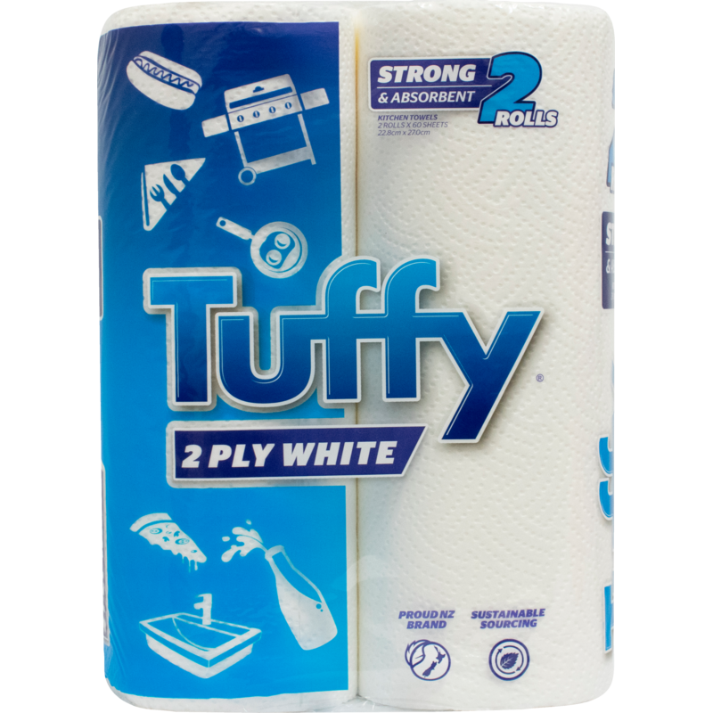 Tuffy White Paper Towels 2ply 2pk