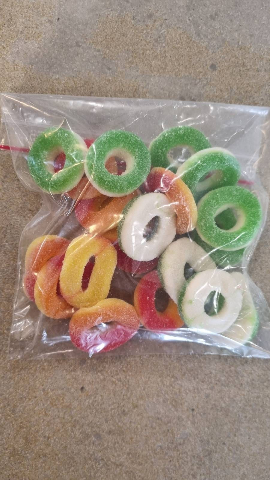 Sour Apple & Peach Gummy Rings 20pk