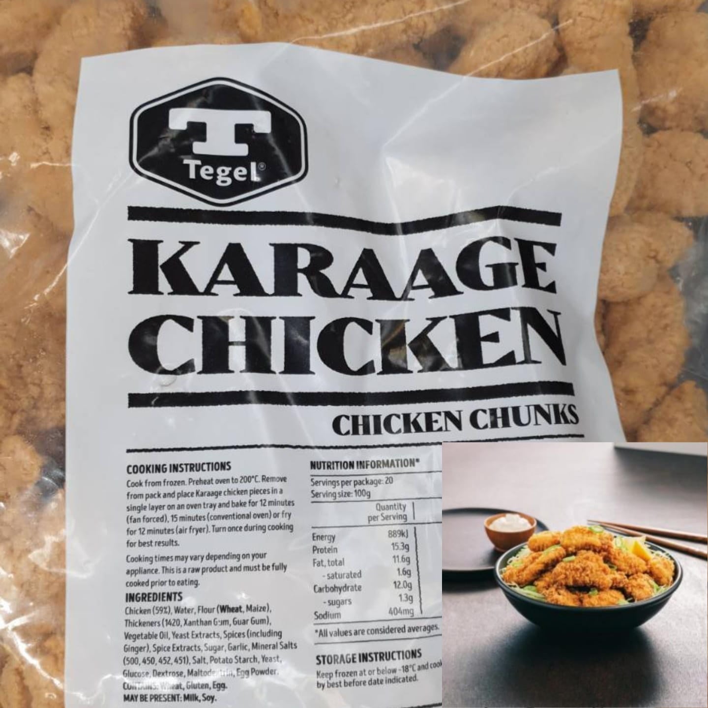 Tegel Frozen Karaage Chicken Breast Chunks 2kg