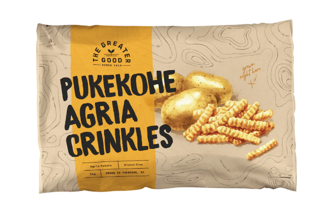 The Greater Good Pukekohe Fries Agria Straight Cut Gluten Free 1KG