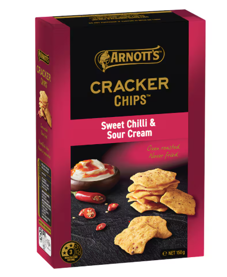 Arnotts Cracker Chips Sweet Chilli & Sour Cream Crackers 150g