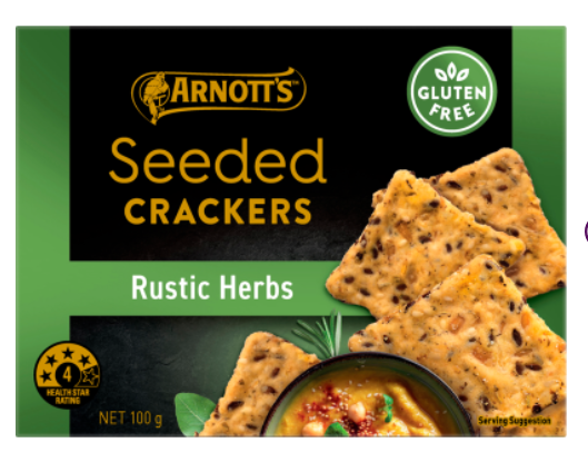 Arnotts Gold Label Rustic Herbs Seeded Crackers 100g