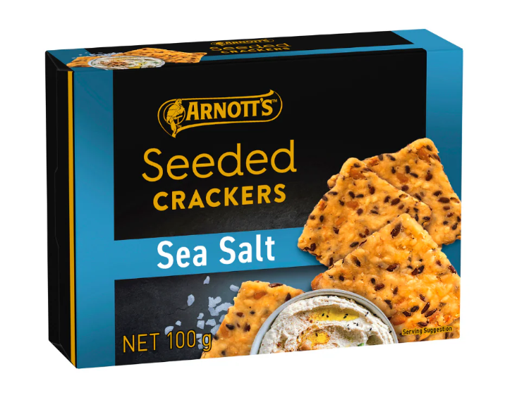 Arnotts Gold Label Sea Salt Seeded Crackers 100g