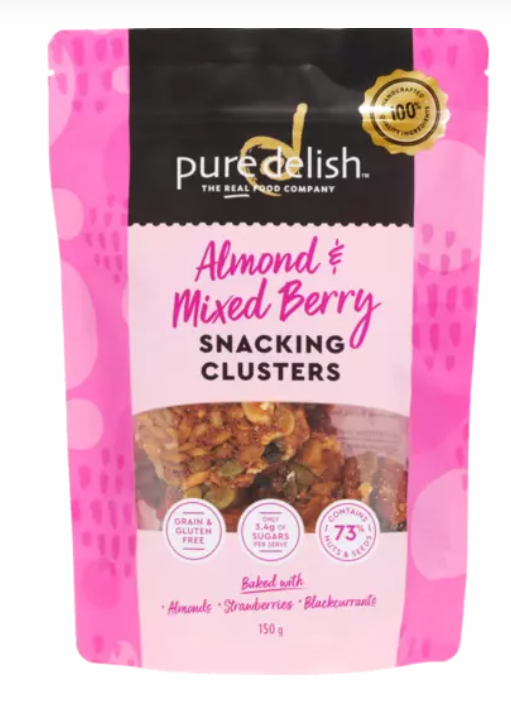 Pure Delish Snack Clusters ALMOND & MIXEDBERRY 150g