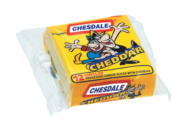 Chesdale Cheese Slices Cheddar 250g Pack