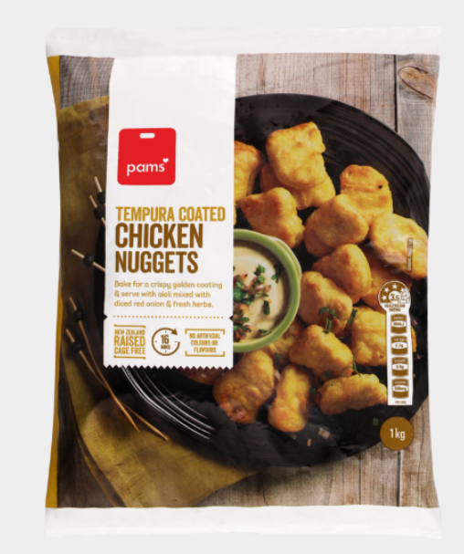 Pams Tempura Coated Chicken Nuggets 1kg