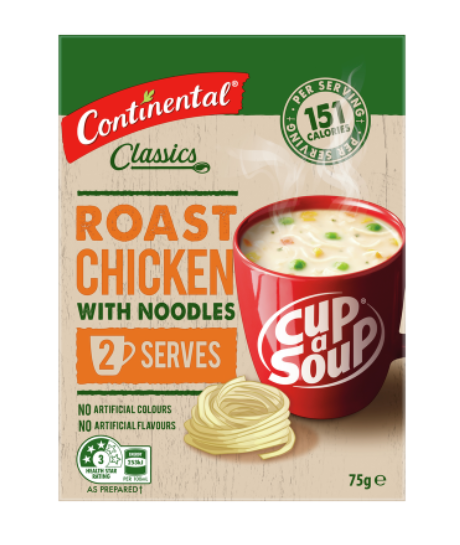 Continental Roast Chicken With Noodles Cup a Soup 2 x 37.5g