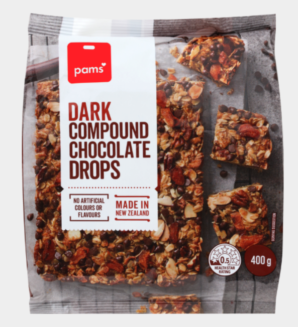 Pams Dark Compound Chocolate Drops 400g