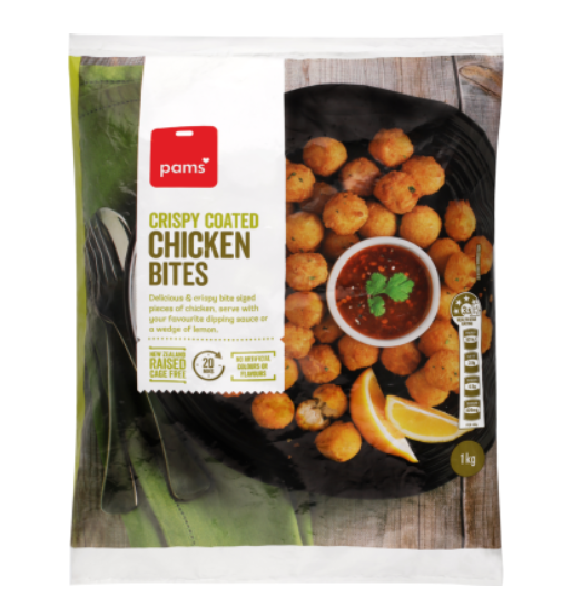 Pams Crispy Coated Chicken Bites 1kg